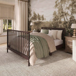 Dream On Me Synergy 5-in-1 Convertible Full-Size Baby Crib with Toddler, Day & Full Bed Conversion in White, GreenGuard Gold & BSA, 3 Mattress Heights, Sustainable Pinewood