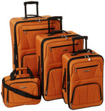 Rockland Fashion Softside 2 Piece Luggage Set, Expandable, (14" Tote/19" Upright), Purple