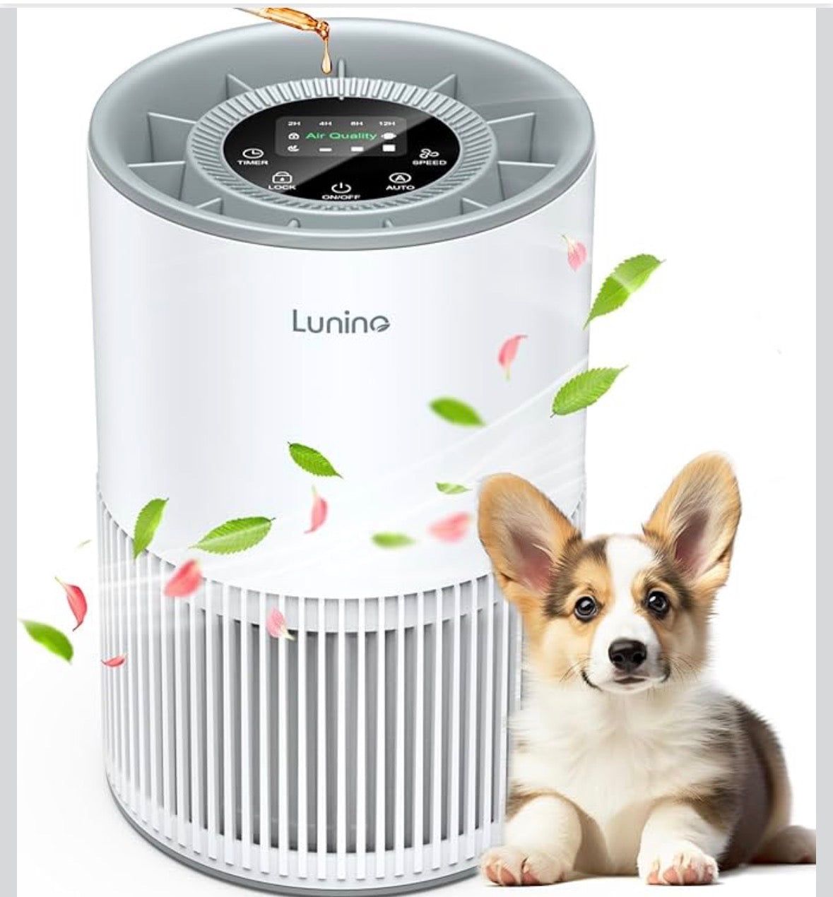 Air Purifiers for Home Large Room up to 1200ft², LUNINO H13 True HEPA Air Purifier for Bedroom with Fragrance Function, Air Quality Sensor, Sleep Mode, Air Cleaner for Pet Dander, Odor, Dust, Smoke