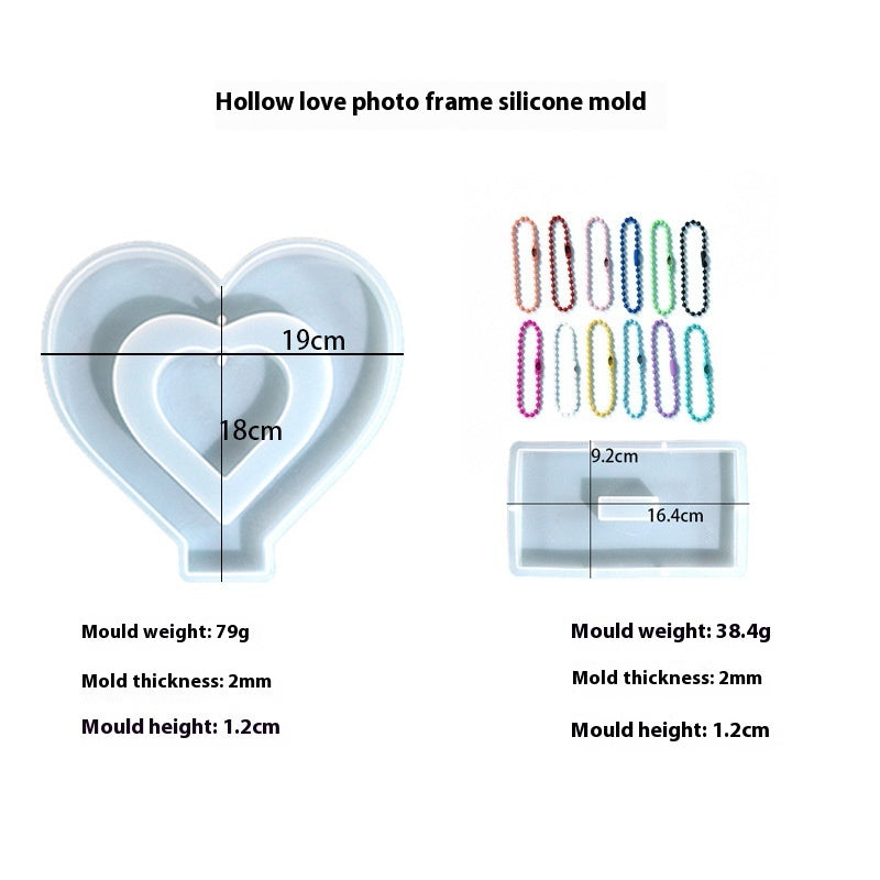 Epoxy Hollow Love Photo Frame Silicone Mold