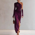Textured Long-sleeved Elegant French-style Dress For Women