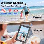 10.1 Inch Smart Cloud WIFI Digital Picture Frame 1280x800 Full IPS Touchscreen With Free Frameo APP, Easy Share Photos Or Videos, Sleep Mode, 16GB Storage