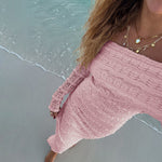 Fashionable Elegant Socialite Style Off-shoulder Lace Dress Women