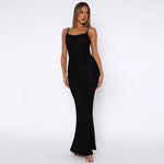 Bodycon Backless Crystal-embellished Strap Dress For Women