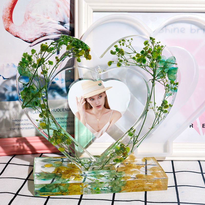 Epoxy Hollow Love Photo Frame Silicone Mold