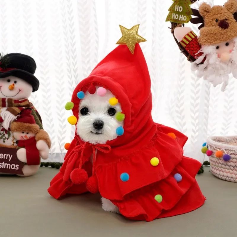 Christmas Pet Clothes Two Color Cloak Pet Cloak Shawl Dog Transfiguration