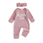 Long-sleeve Embroidered Letter Jumpsuit With Headpiece